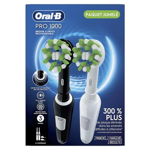 Black and White Electric Toothbrush, 2 Count W856