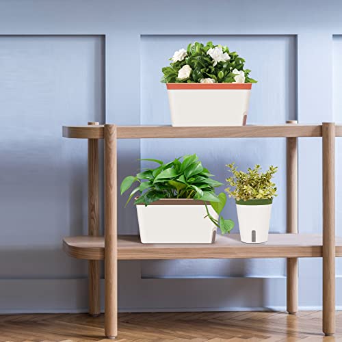 Self Watering Planter Pots Window Box Set of 6 Green E527