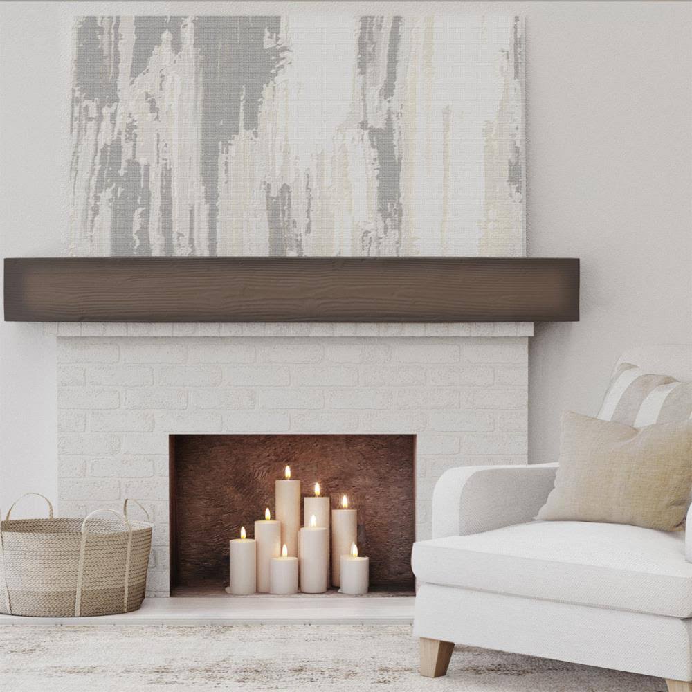 Natural Mahogany Faux Wood Fireplace Mantel E15518