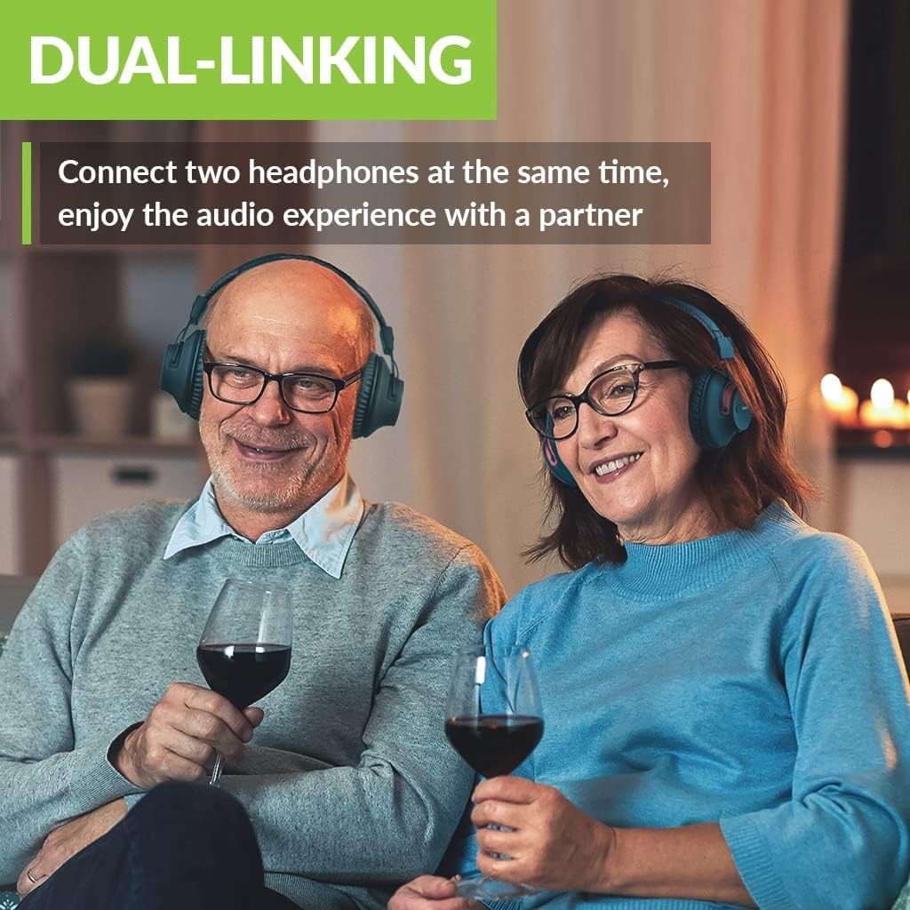 Bluetooth 5.0 Transmitter for TV with Volume Control, aptX Low Latency Audio Adapter for 2 Headphones, Class 1 Long Range 100ft, Pack of 2 L297