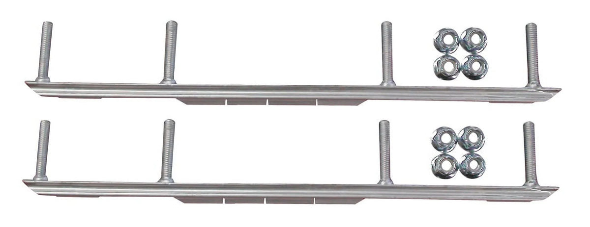 White Snowmobile Skis with 9" Shaper Bars Complete Kit M228