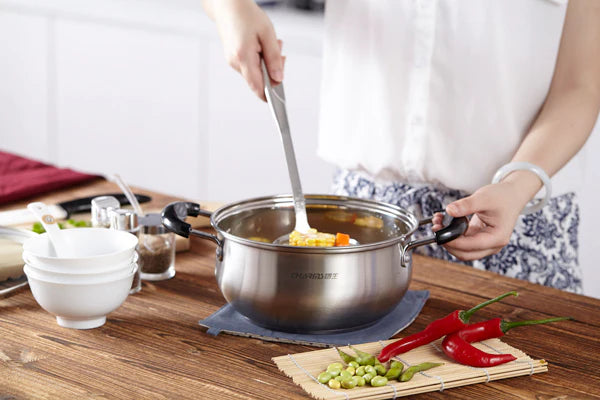 Stainless-Steel Casserole Pot with Glass Lid 24cm V758