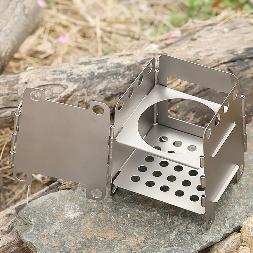 Titanium Folding Wood Pocket Camping Cooking U700791