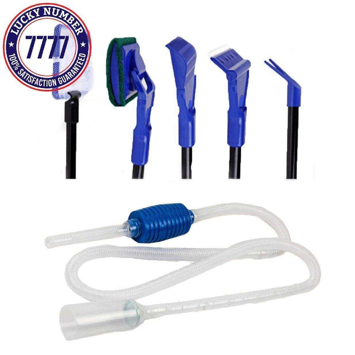 Aquarium Fish Tank Cleaning Kit Algae Scrapers Set 5 in 1 & Gravel Cleaner G642
