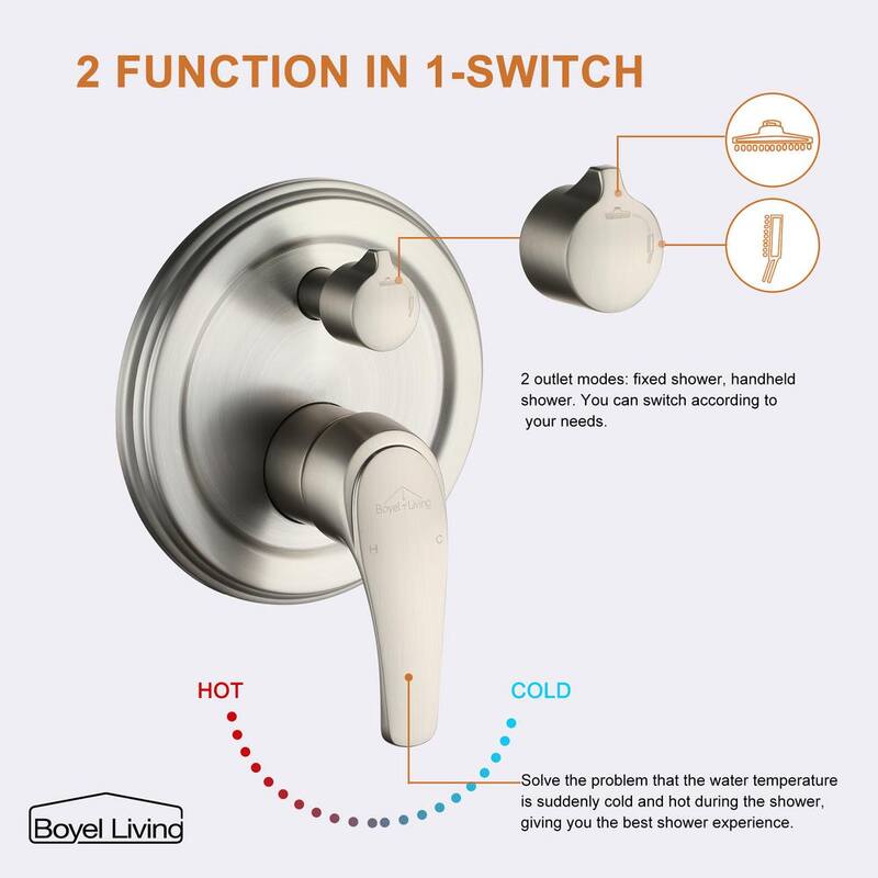 10 in. Wall Mount Dual Shower Heads with Valve in Brushed Nickel E97711