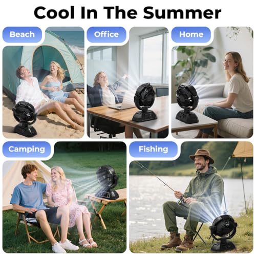 Rechargeable Camping Fan 30000mAh with RGB Lantern F35997