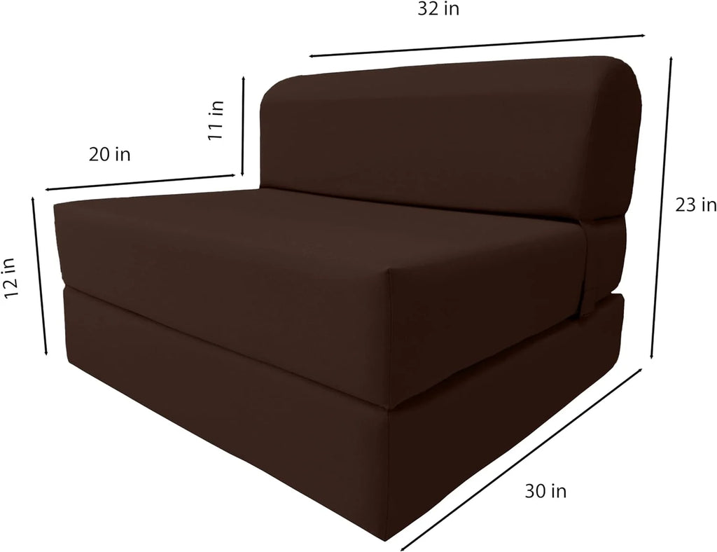 Twin Size Brown Folding Foam Sleeper Chair R866486