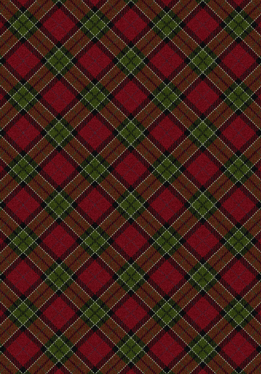 Red Plaid Rug F138