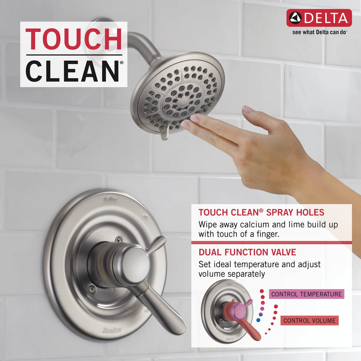 5-Spray Single Handle Shower Faucet in Stainless U7393