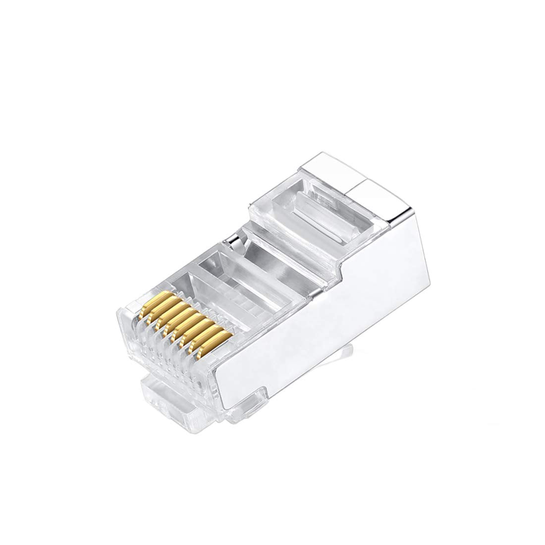 Cat7 RJ45 Connectors 100 Pcs Metal Shielded FTP 8P8C Modular Network Plug F30243