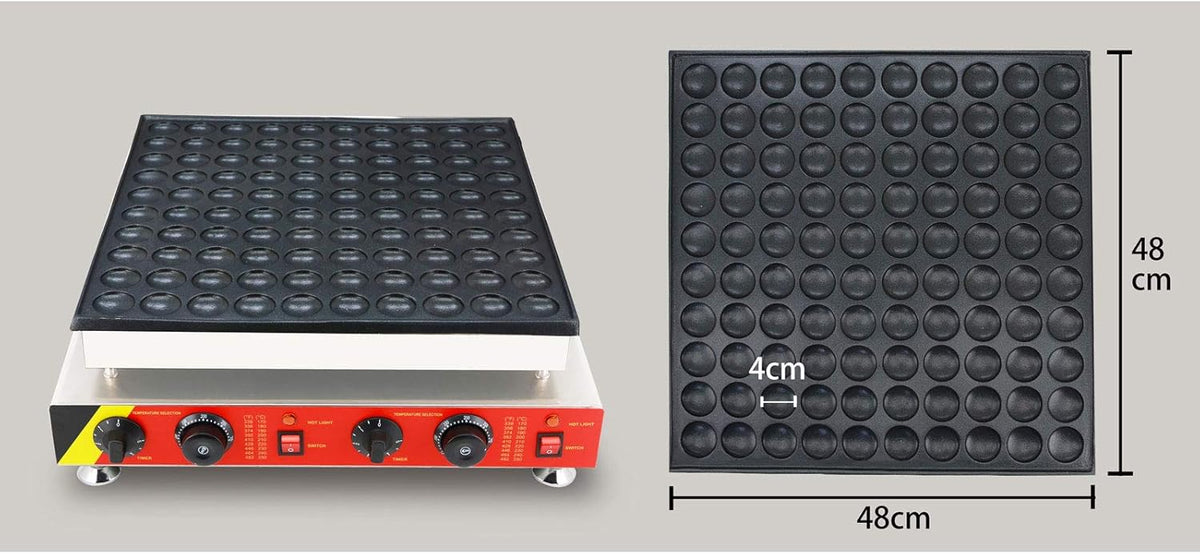 110V Commercial Muffin Machine, 100 Hole Nonstick Stainless Steel Pancake Maker G45906