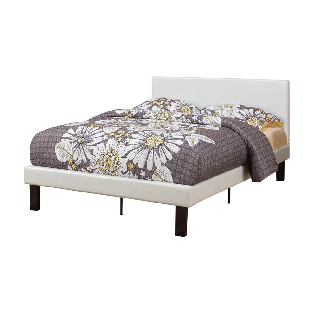 White Faux Leather Full Size Bed G1767