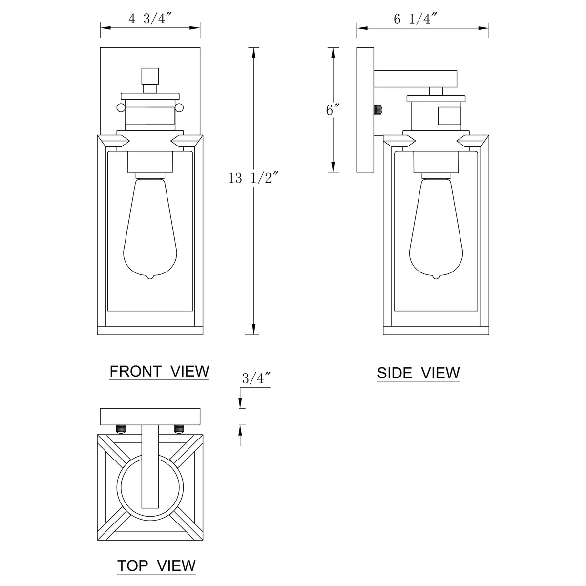 1-Light Matte Black Motion Sensor Wall Lantern V911927
