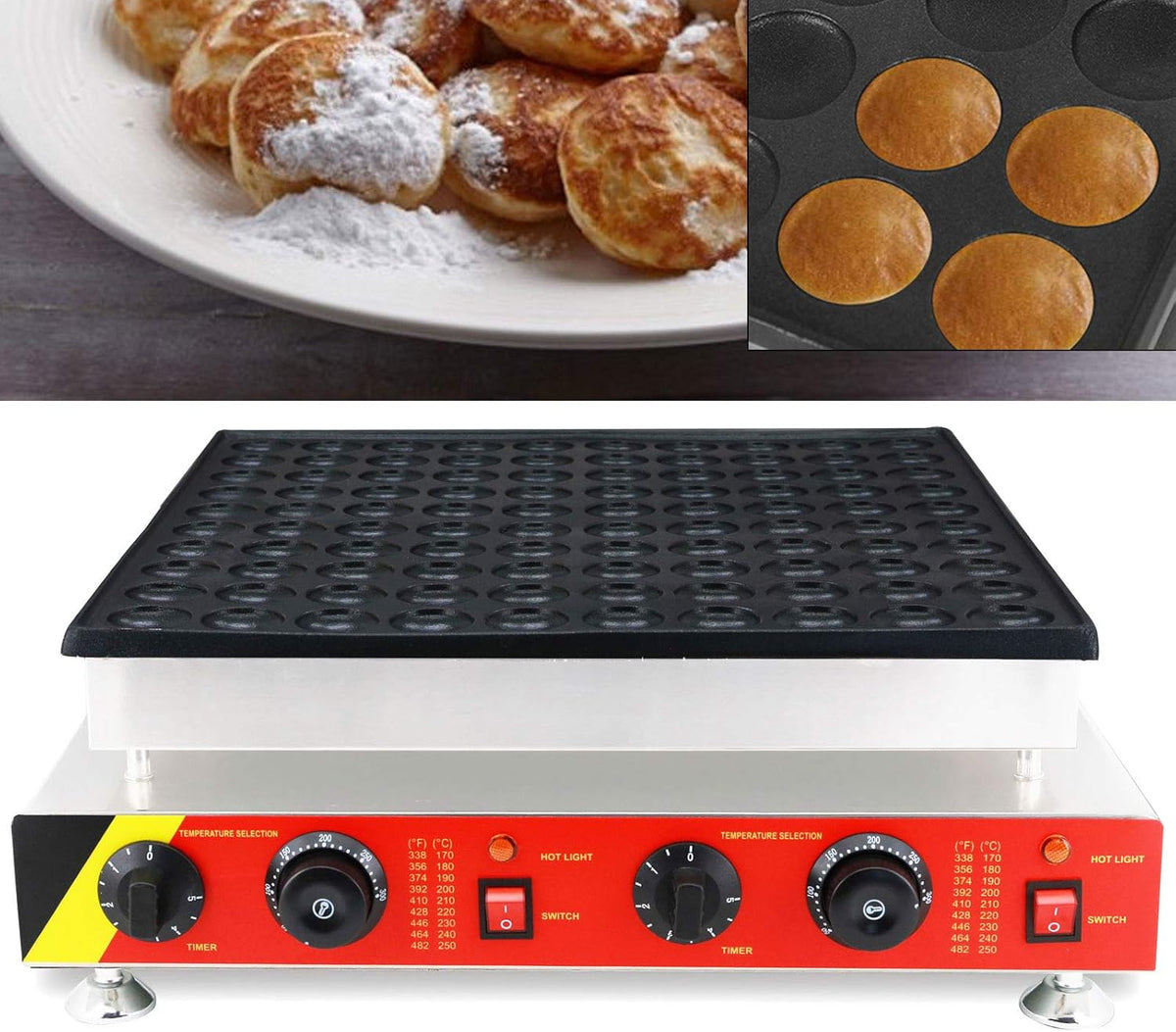 110V Commercial Muffin Machine, 100 Hole Nonstick Stainless Steel Pancake Maker G45906