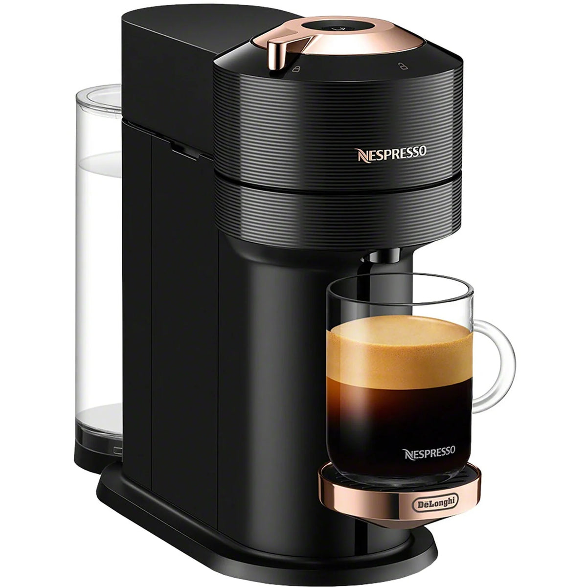 Chrome Coffee and Espresso Maker with Black Milk Frother U8527
