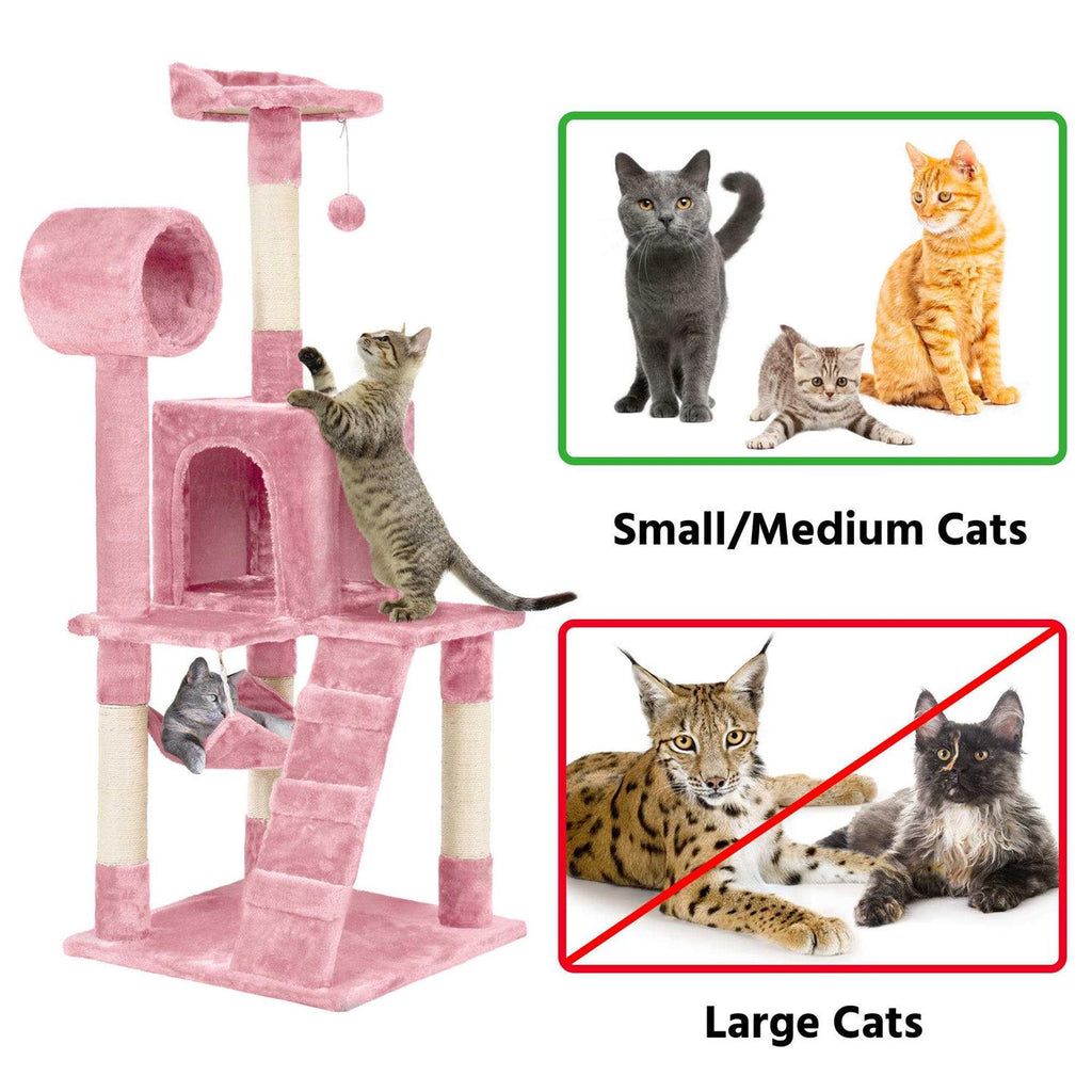 Plush Cat Tree Condo with Hammock Tunnel S134428