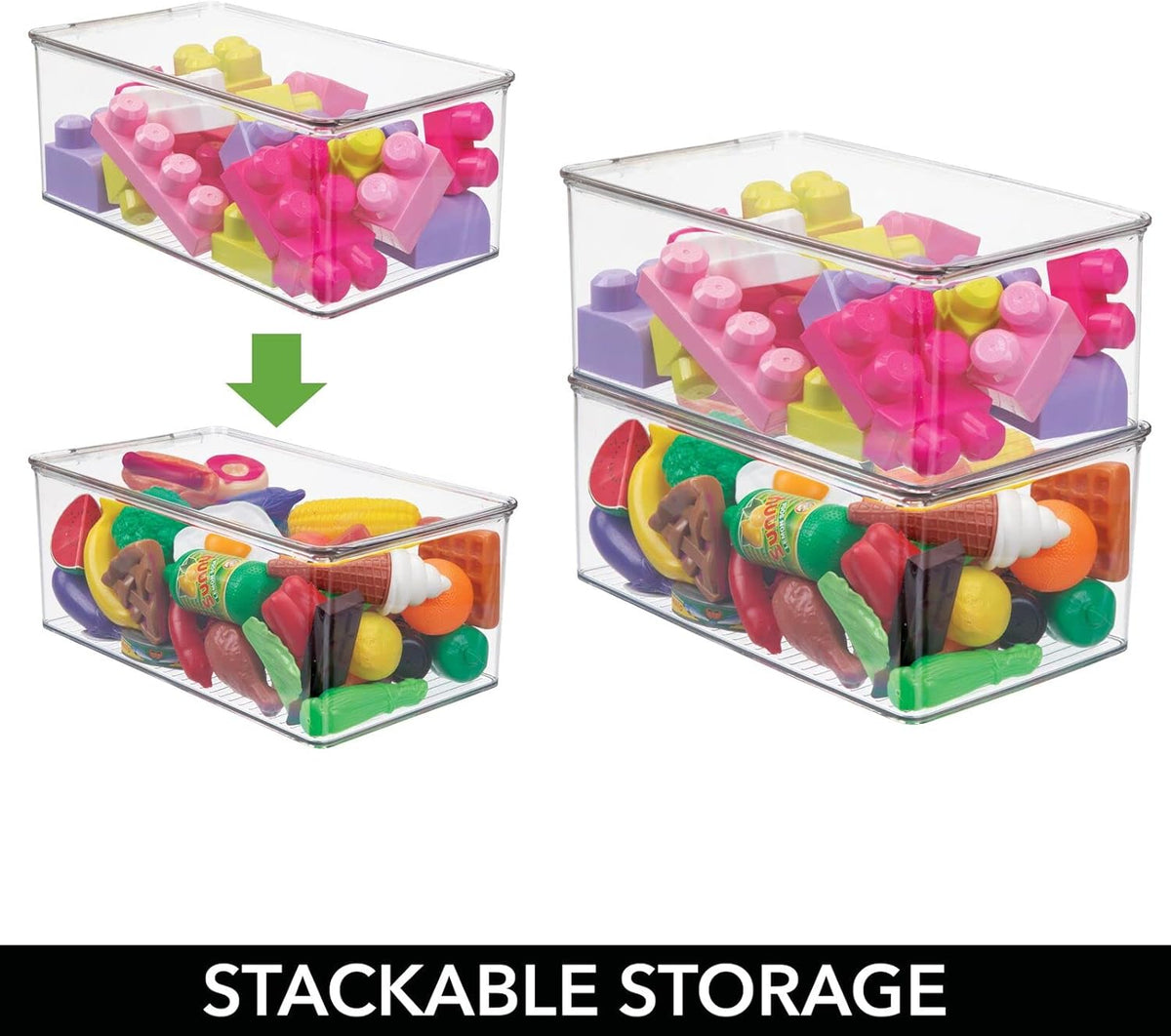 Clear Plastic Storage Box with Lid, 6 Pack V2153