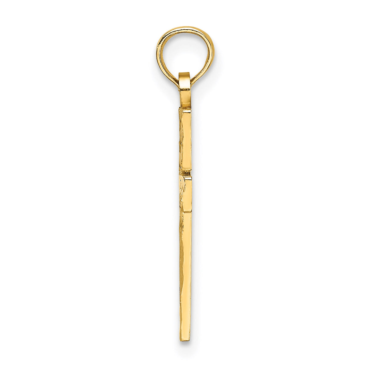10K Yellow Gold Diamond-Cut Cross Pendant Charm with 14K Yellow Gold Rope Chain Necklace 18'' J47281