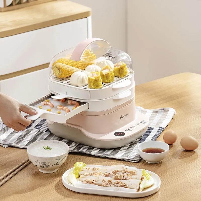 Rice Roll Maker 6 Functions Food Steamer Double Layer 3L N234