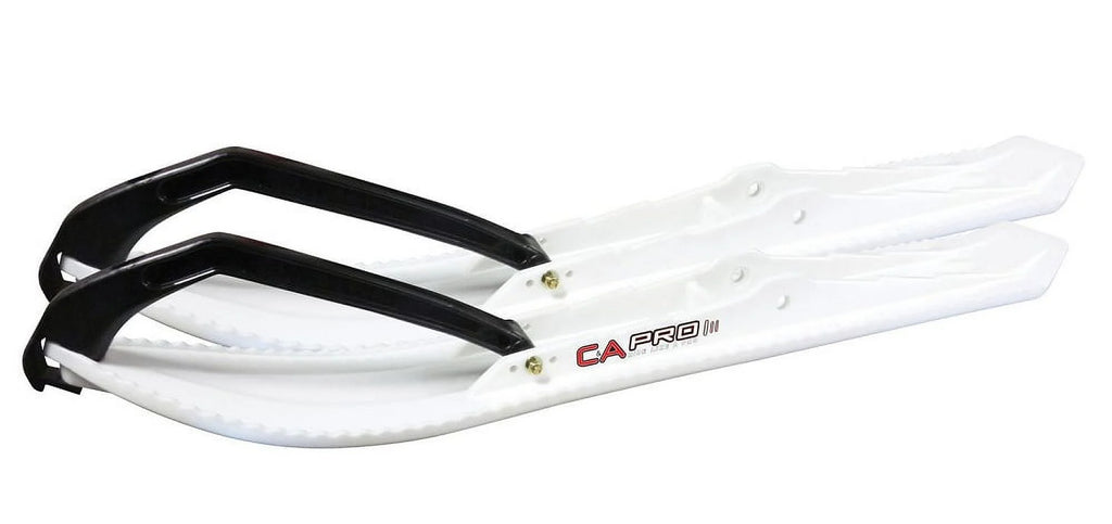 White Snowmobile Skis with 9" Shaper Bars Complete Kit M228