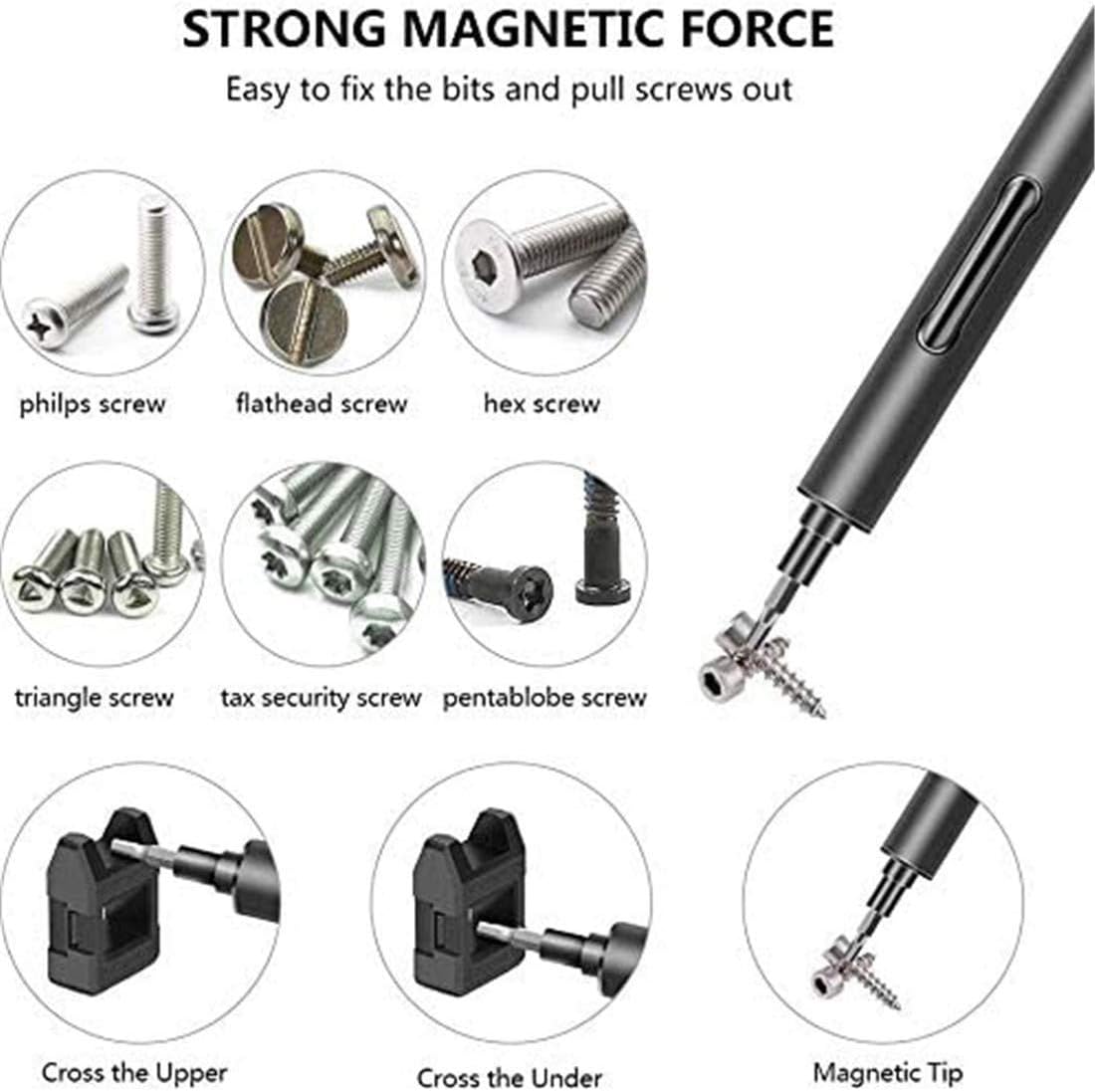 Mini Electric Precision Screwdriver with 55 Driver Bits Z238