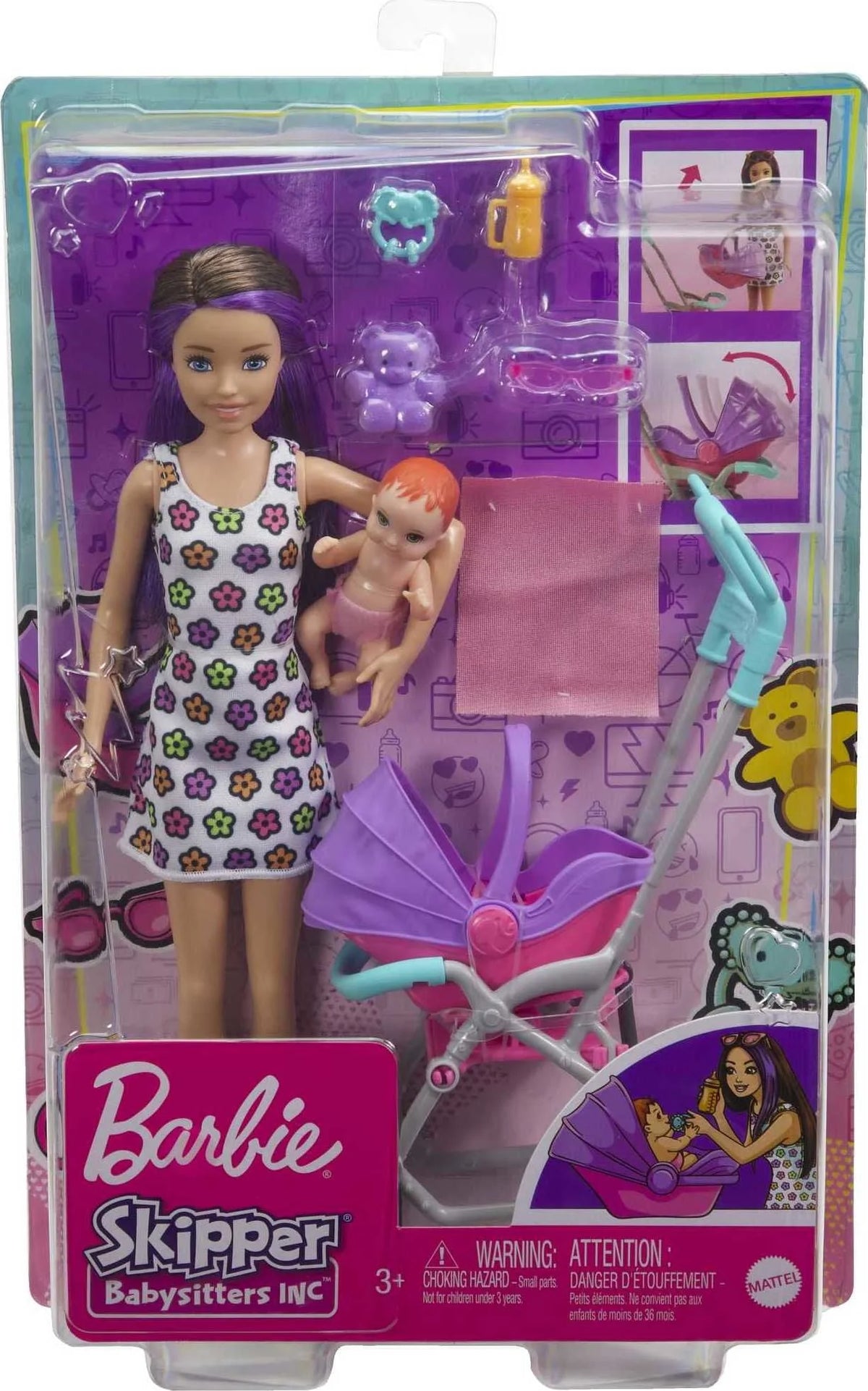 Stroller Playset with Dolls and 5 Accessories A4341