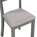 5-Piece Wooden Dining Table Set with 4 Chairs Grey U78796