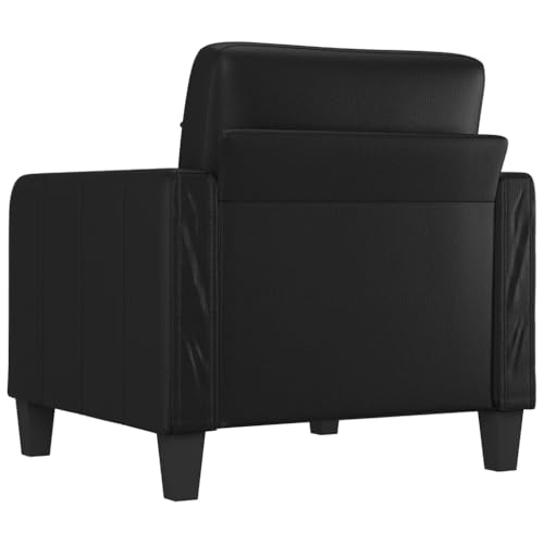 Black 55.1" Faux Leather 2-Seater Sofa R25482
