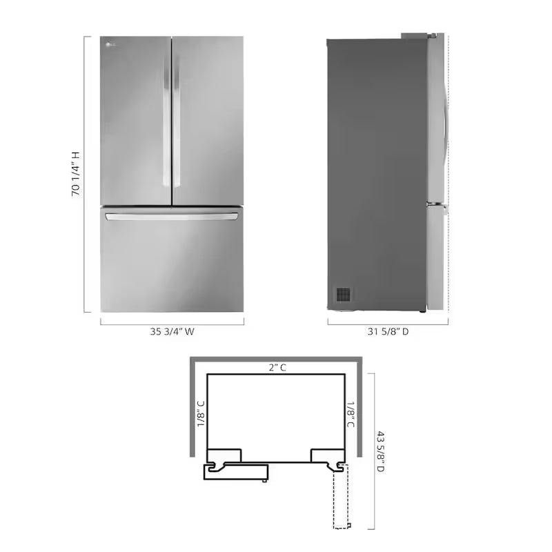27 cu. ft. Smart Counter-Depth French Door Refrigerator with Internal Water Dispenser N12307