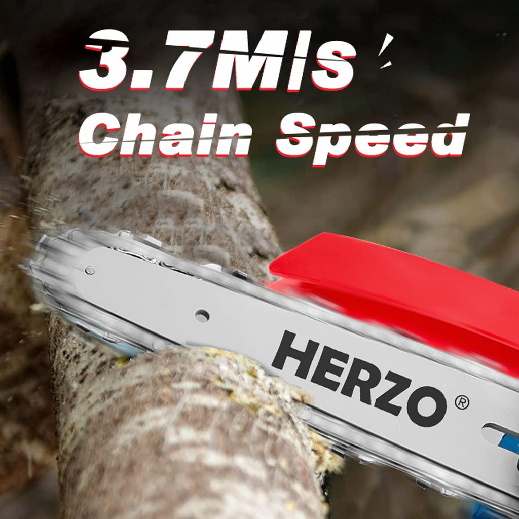 Mini Cordless Chainsaw with 2Pcs Batteries and 2Pcs Chain, 6 Inch One-Hand Electric Power Chainsaw, 20V 2000MAh Rechargeable Battery Operated I3997