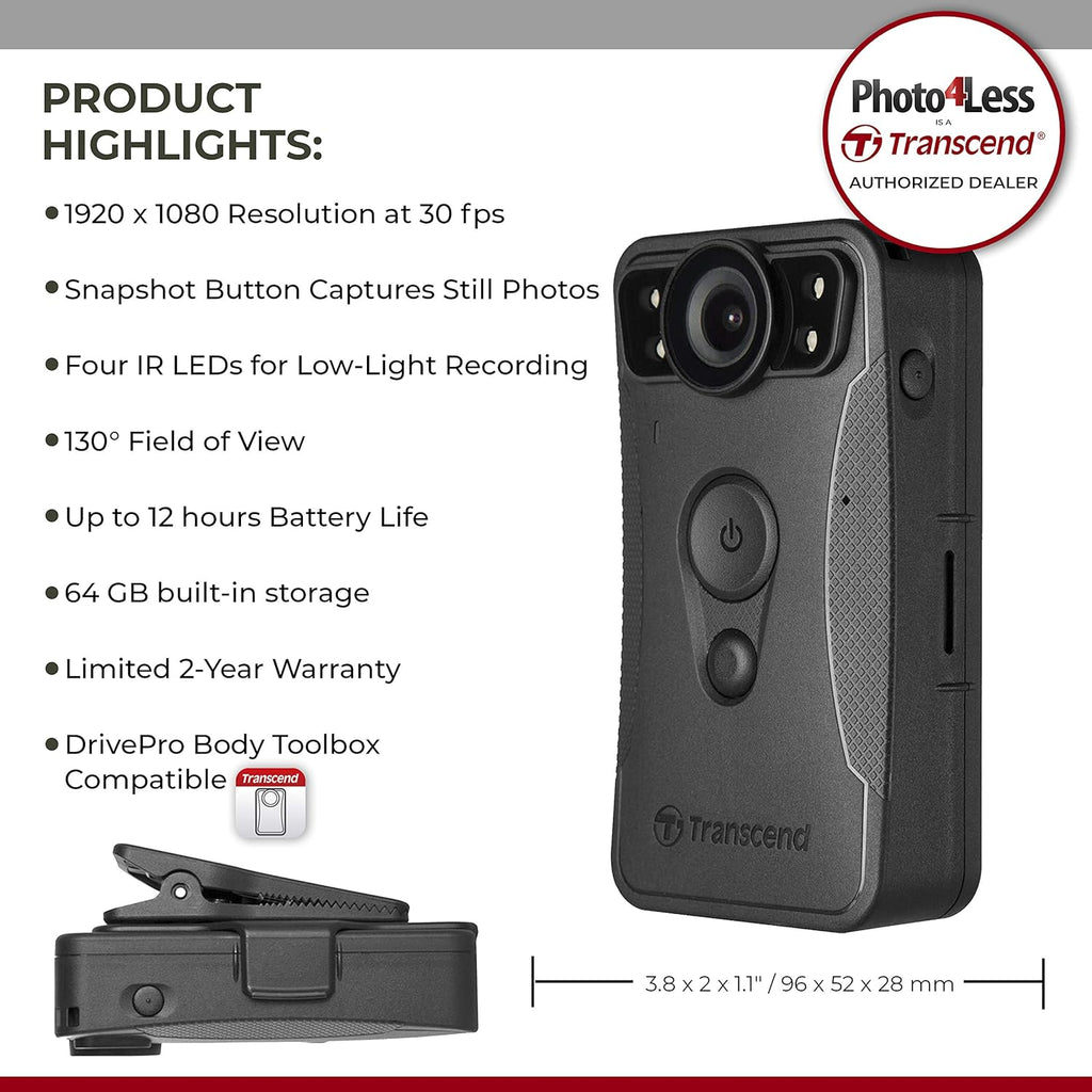 1080p HD Wi-Fi Body Camera with Compact Case W758