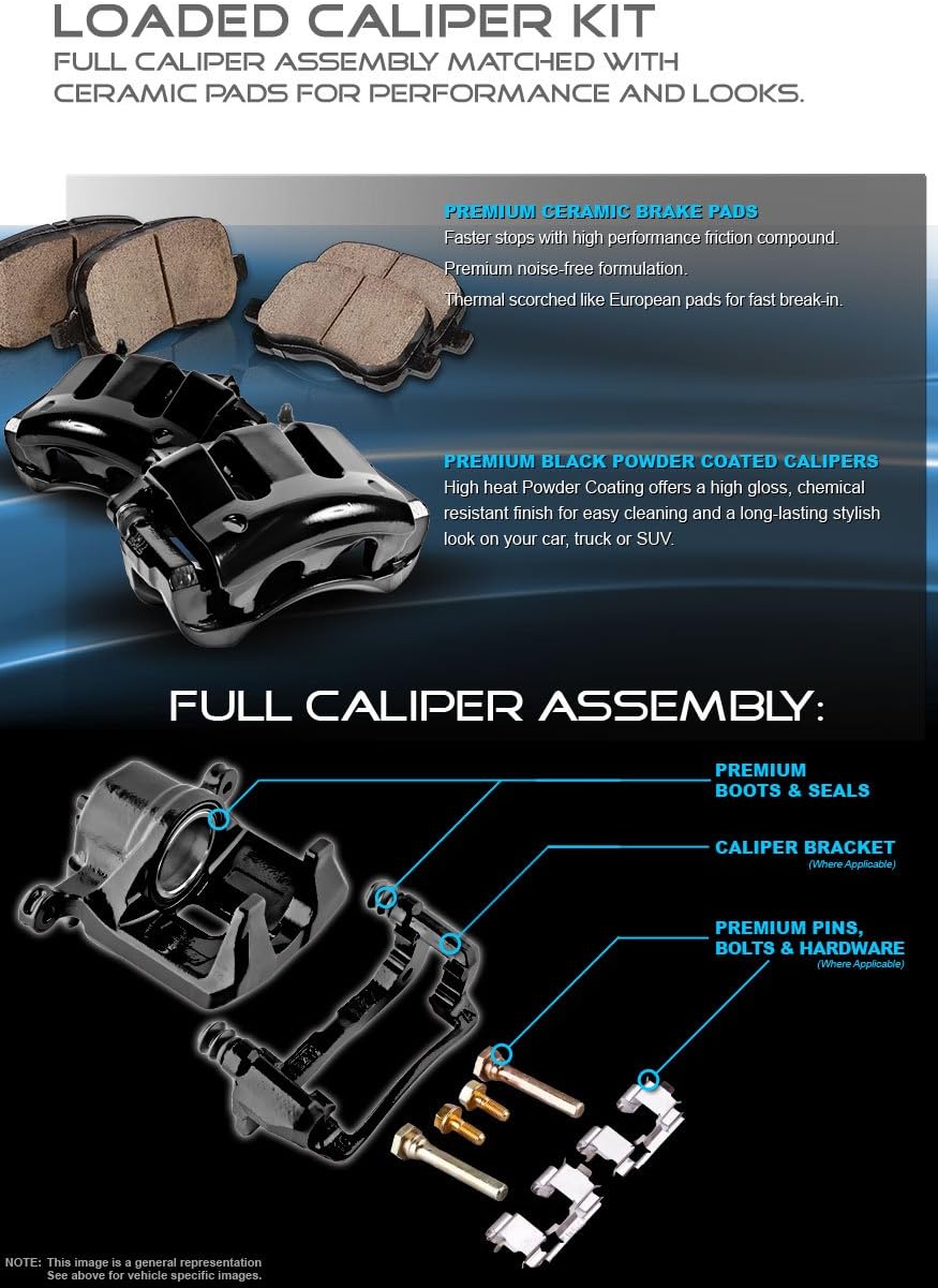 Black Powder Coated Calipers + Ceramic Brake Pads V901