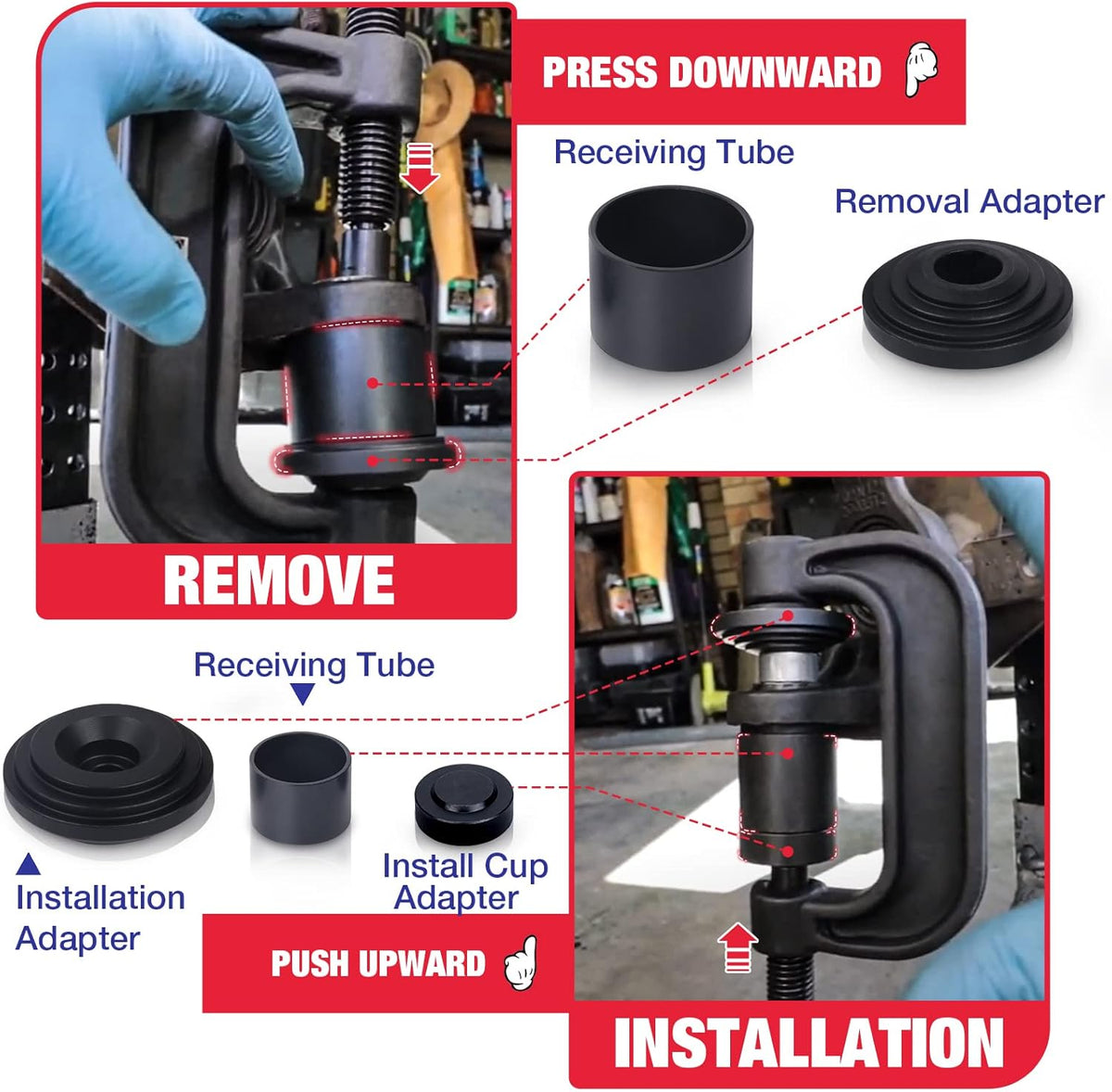 Adjustable Ball Joint Press Kit U Joint Remover Install Tool V750793