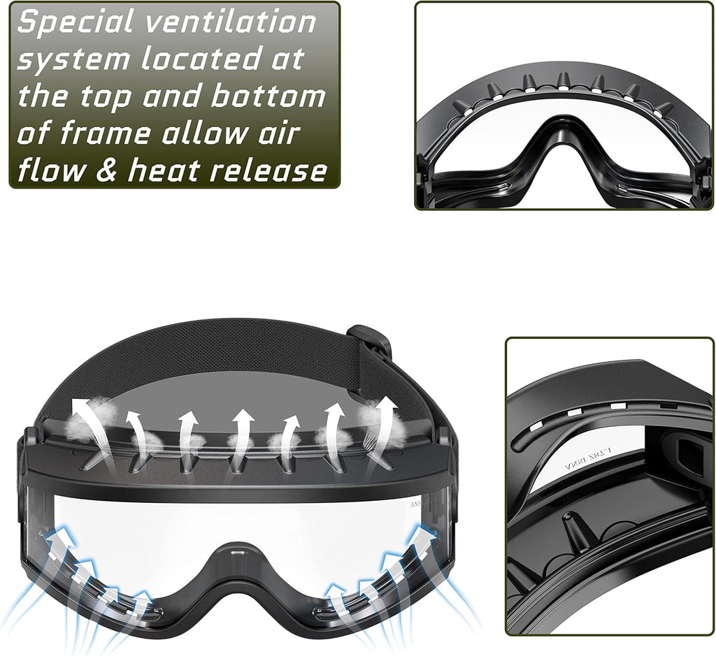 Black Frame Pack of 2 Anti Fog OTG Shooting Goggles N15567