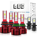 LED Headlight Bulbs Combo Kit, 9005/HB3 and 9006/HB4, 24000LM, 6000K Cool White, IP68, Pack of 4 C68246
