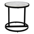 Round White Marble Top End Table L931