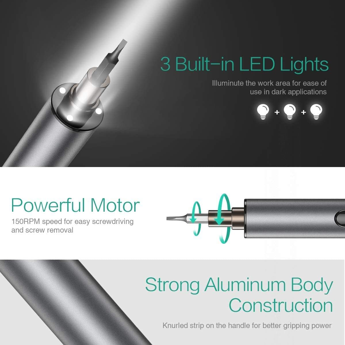 Mini Electric Precision Screwdriver with 55 Driver Bits Z238