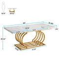 63" Faux Marble Wood Dining Table U974