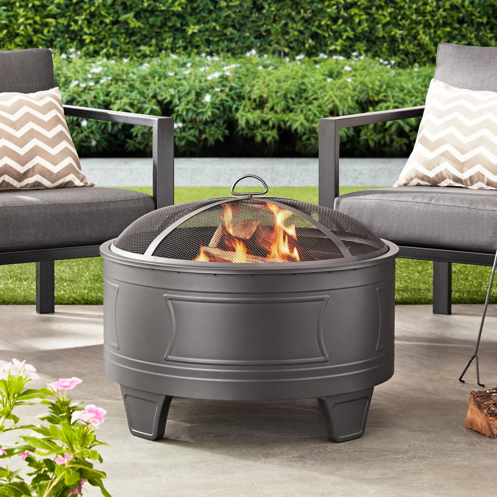 26" Deep Bowl Wood Burning Steel Fire Pit T15657