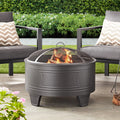 26" Deep Bowl Wood Burning Steel Fire Pit T15657