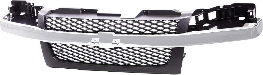 Front Dark Gray Grille Assembly with Chrome Center Bar P730591