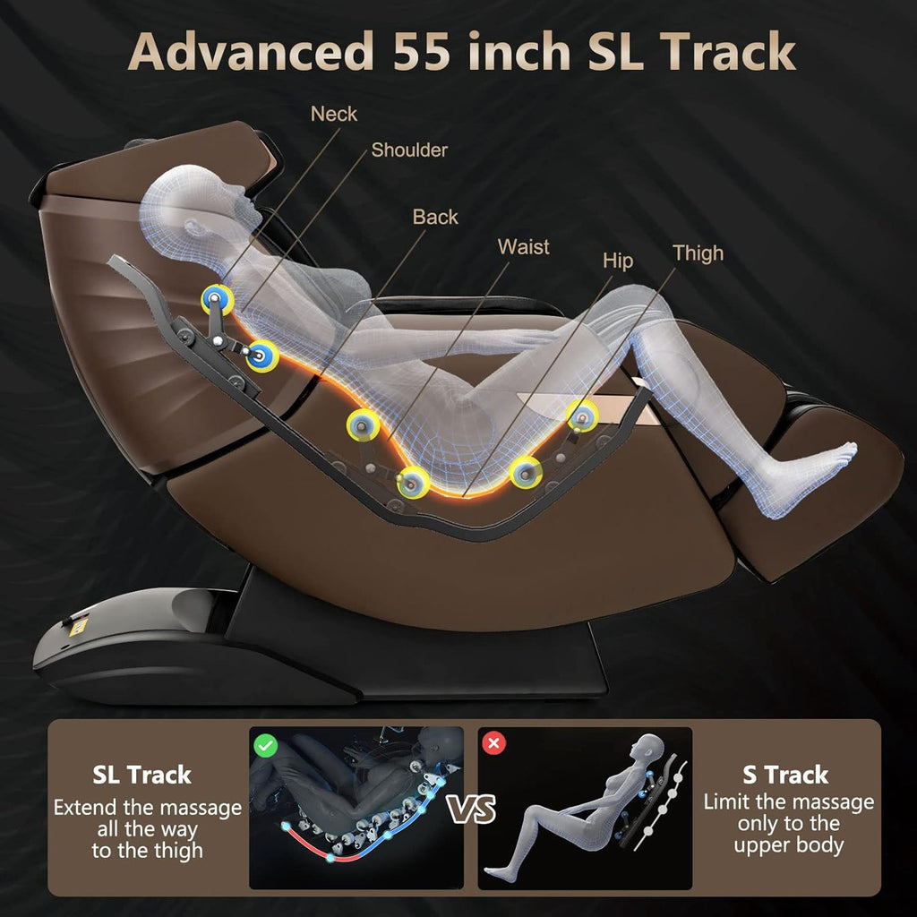 3D Electric Zero Gravity Shiatsu Massage Recliner Chair with SL Track W906417