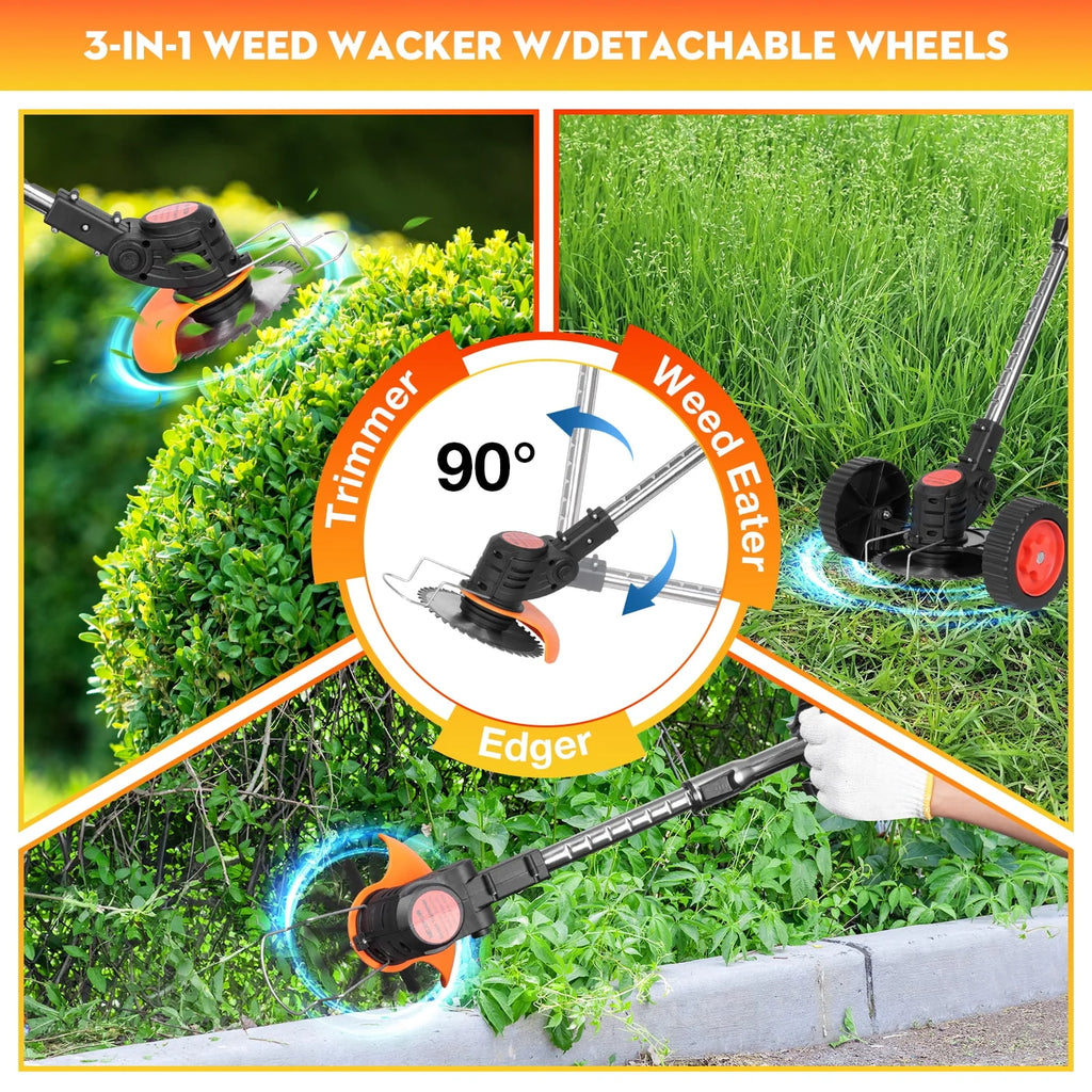 Cordless String Trimmer with 3 Cutting Blades W5452