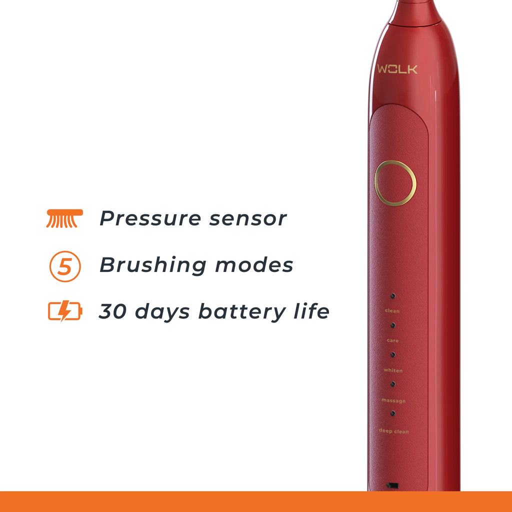 Ultra Whitening Toothbrush with Pressure Sensor, 5 Brushing Modes, 8 Brush Heads, Travel Case, Rechargeable M568599