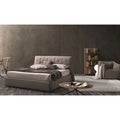 Taupe Gray Fabric Queen Size Storage Bed T1903