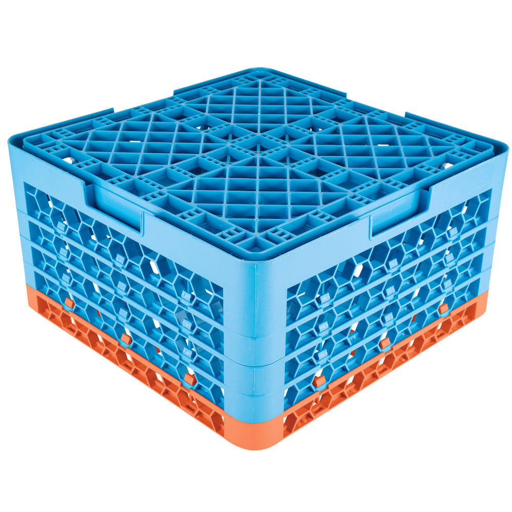 16 Compartment Orange Glass Rack with 4 Extenders K22577