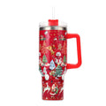 40oz Stainless Steel Water Cup with Handle and Straw Lid E6569