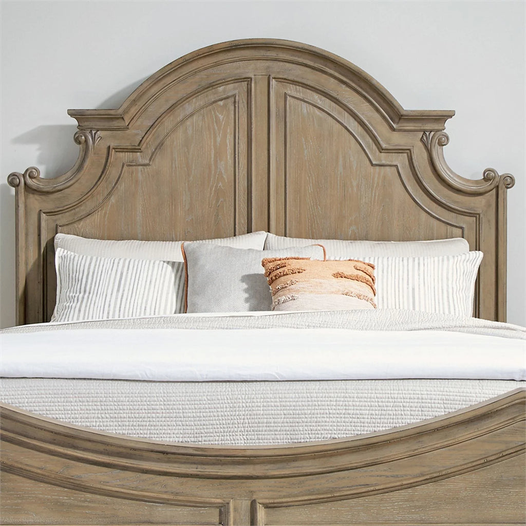 King Panel Bed in Weathered Bisque V618