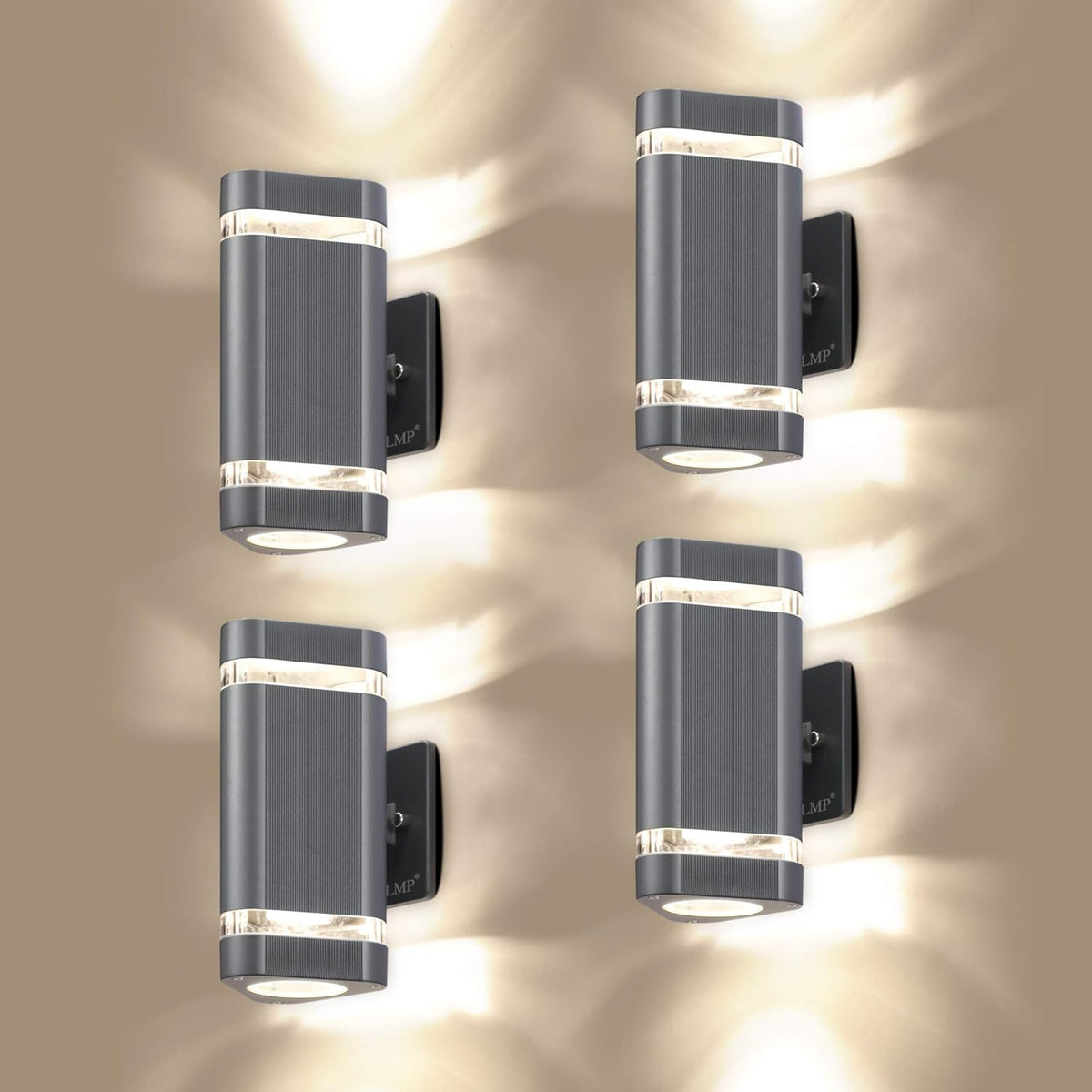 2 Pack LED Up and Down Outdoor Wall Lights Aluminum Waterproof 3000k 5W P6725