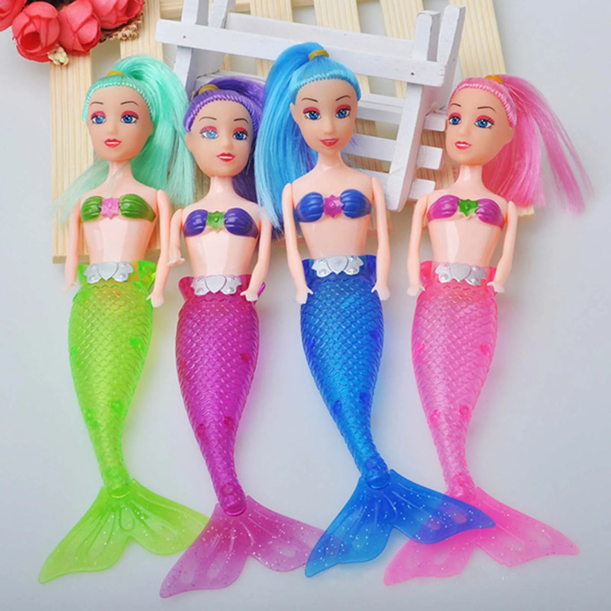 Realistic Mermaid Doll with Lighting Tail Bathtub Toy U7286